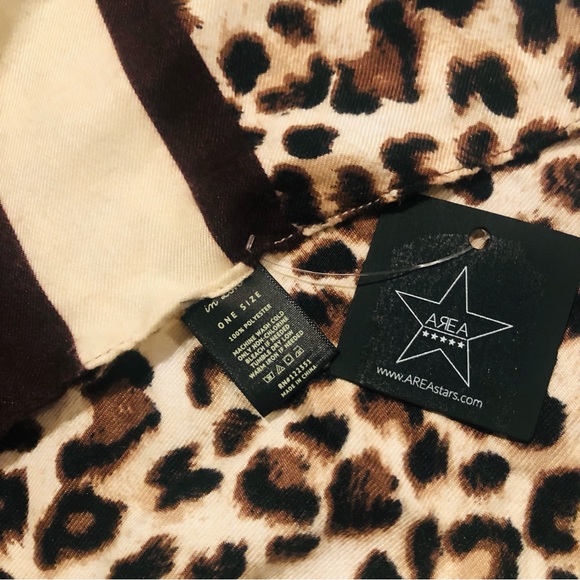Area Stars Leopard Print Open Front Poncho, OS NWT - Picture 2 of 6
